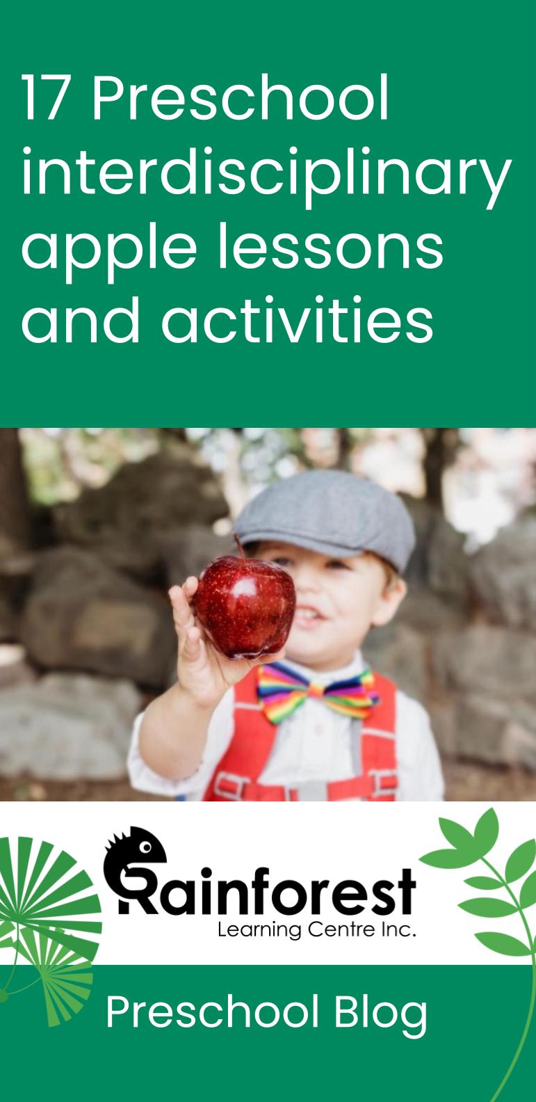 17 Preschool interdisciplinary apple lessons and activities - blog pinterest image