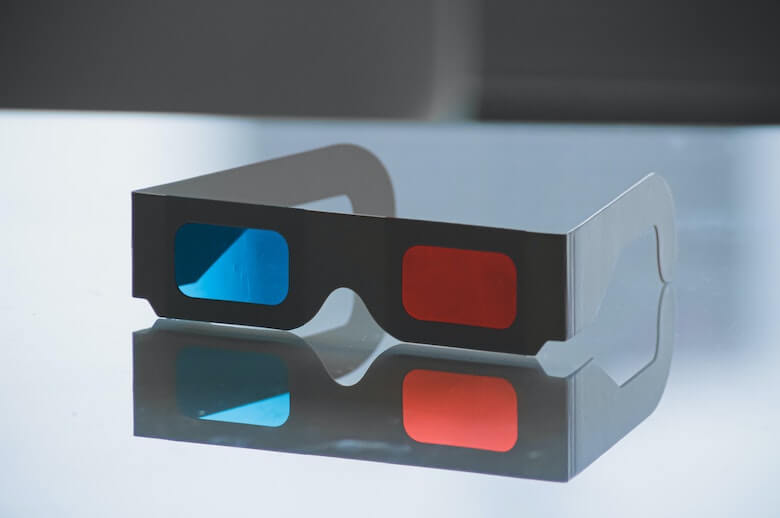 3D glasses on table - idea for sight sensory activity with preschoolers