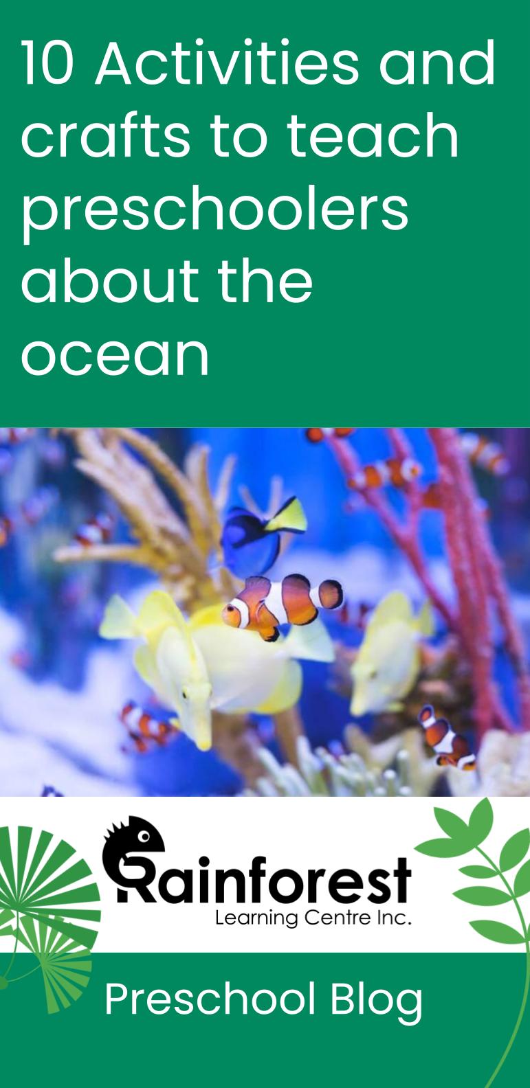 10 activities and crafts to teach preschoolers about the ocean - blog pinterest image