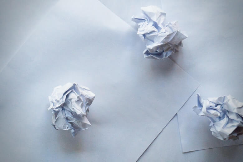 crumpled and flat paper for preschool gravity lesson