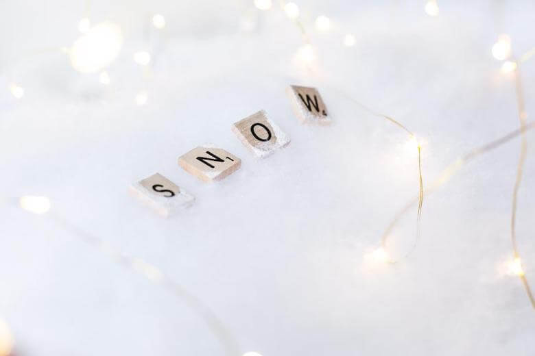 snow digraph on fuzzy background depicting digraph teaching to preschoolers