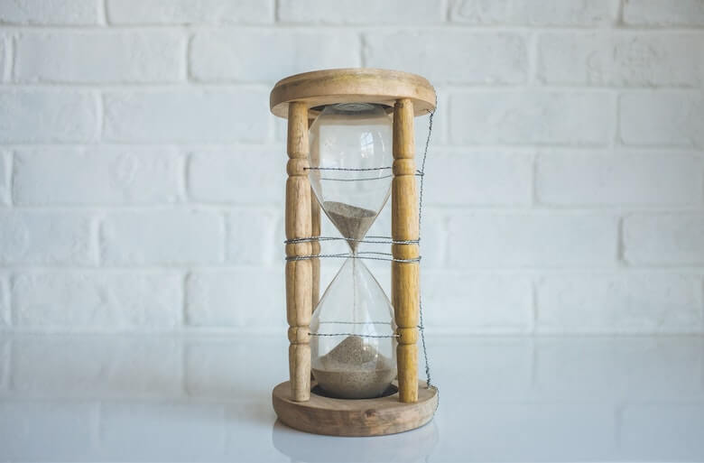 Hourglass for a sand activity with preschoolers