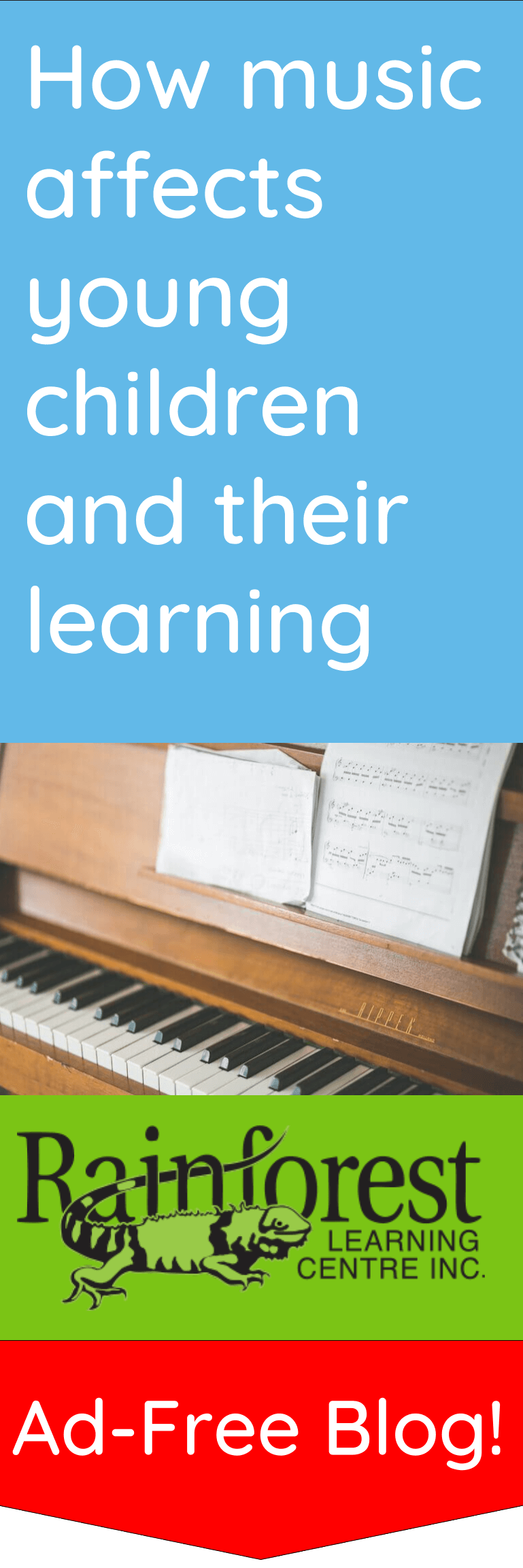 how music affects young children and their learning - article pinterest image