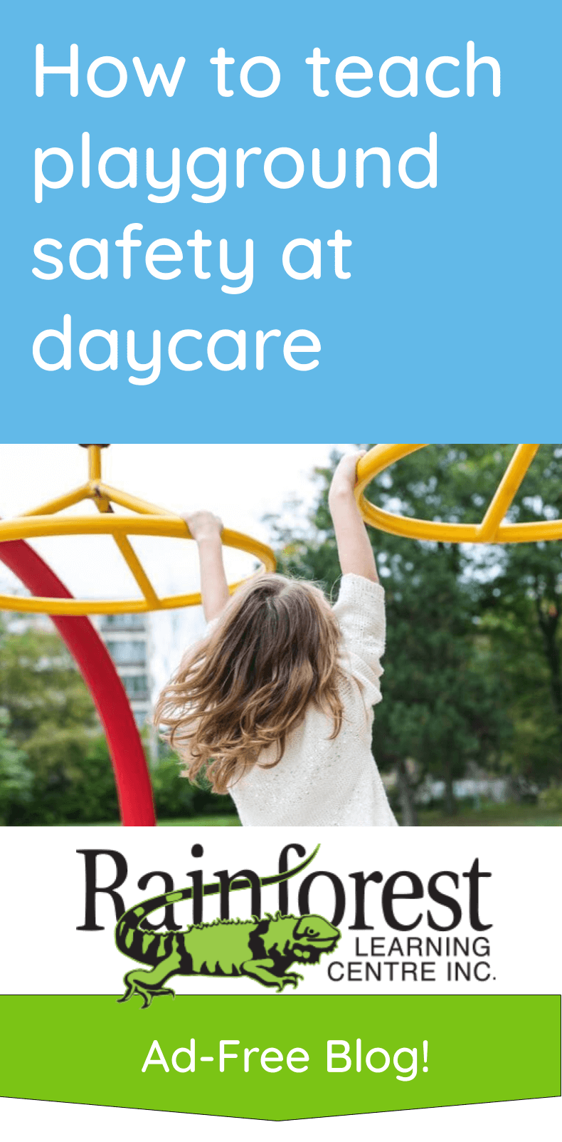 How to teach playground safety at daycare - article pinterest image
