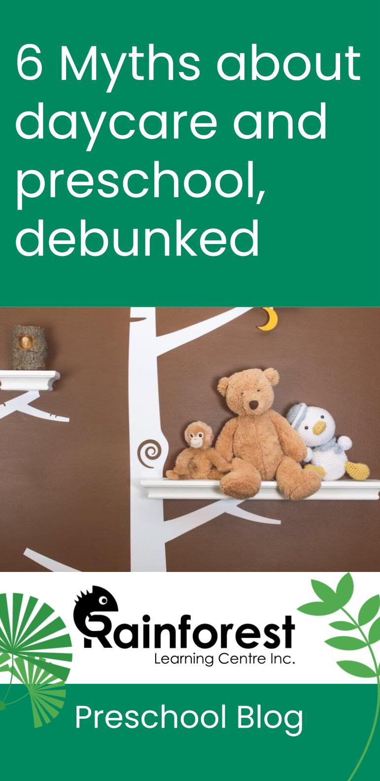 myths about daycare and preschool debunked - blog pinterest image
