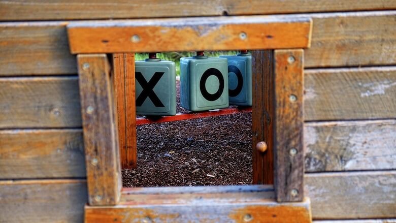 playground x and o game - image for article on experiential education preschooler age