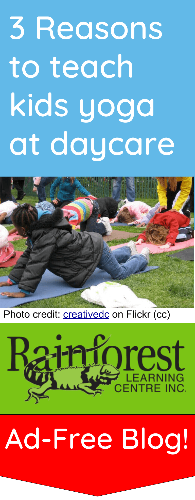 reasons to teach kids yoga at daycare article pinterest image