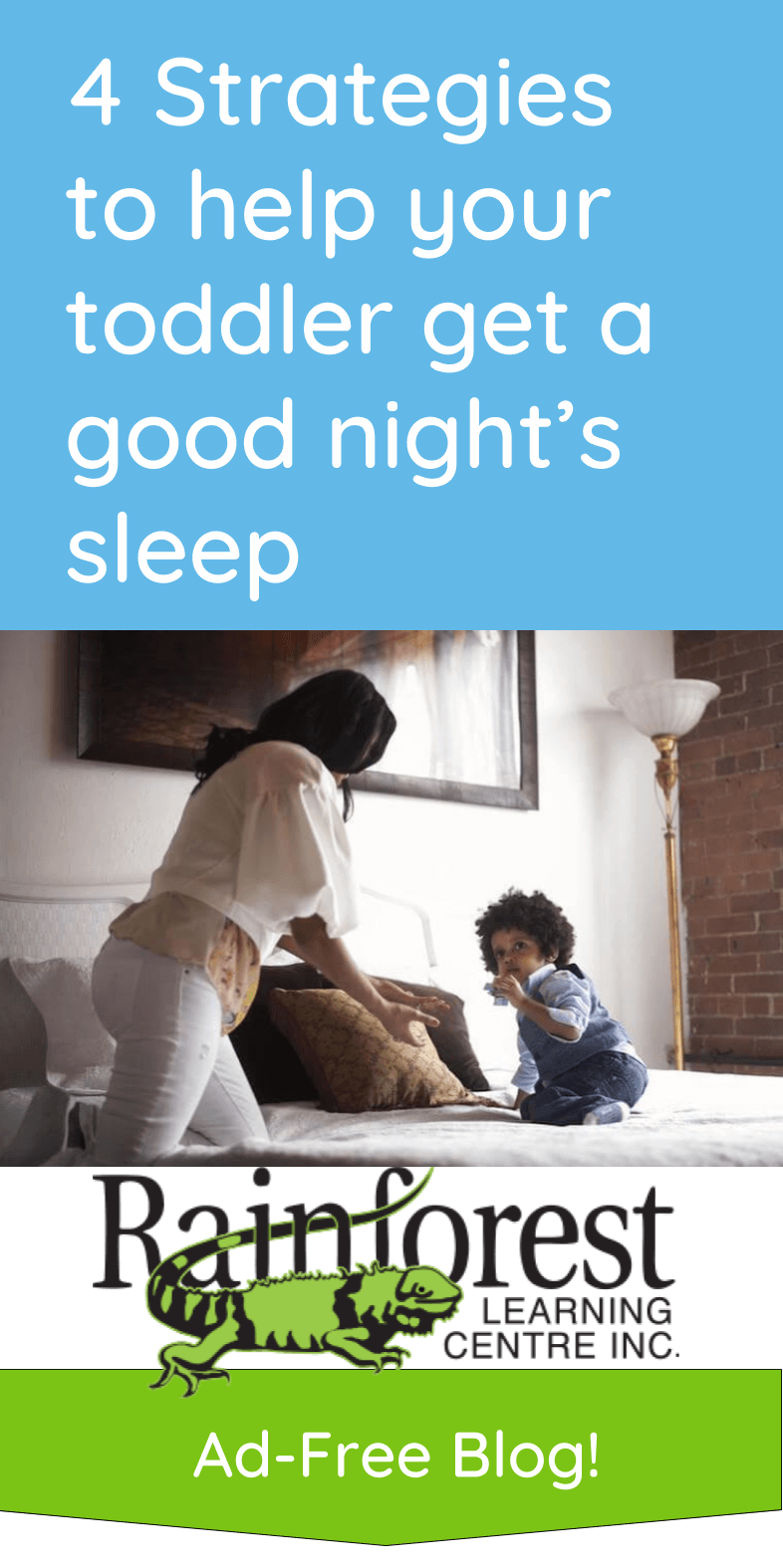 4 Strategies to help your toddler get a good night’s sleep article - pinterest image