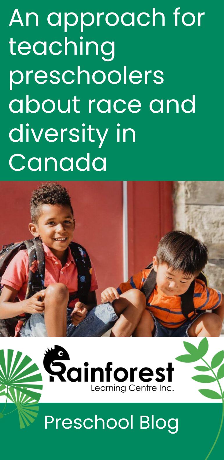 teaching preschoolers about race and diversity in Canada - blog pinterest image