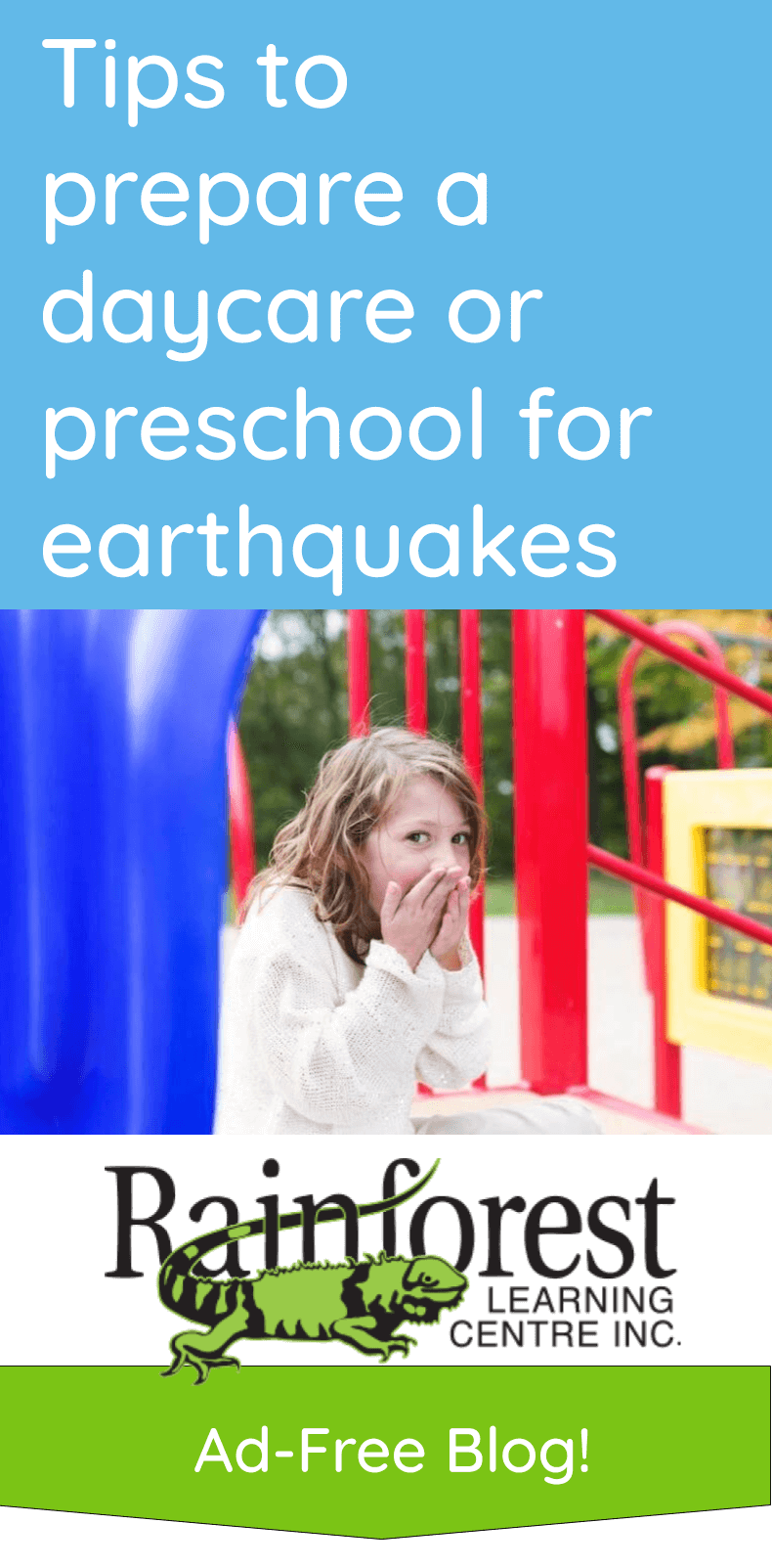Tips to prepare a daycare or preschool for earthquakes - article pinterest image